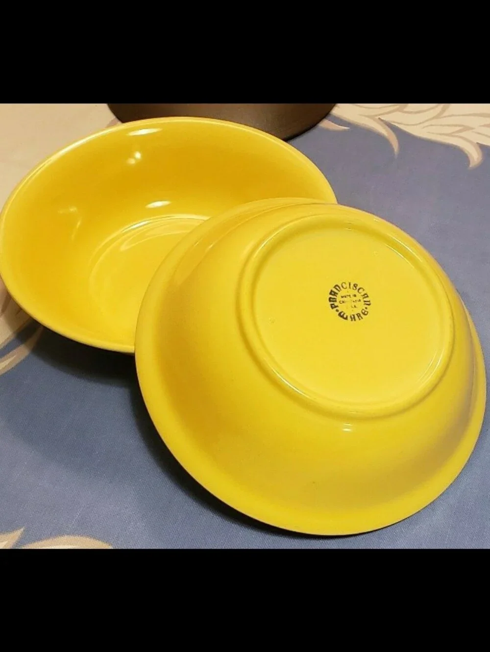 Set Of Two (2) Mid-Century Yellow Fransiscan Serving Bowls